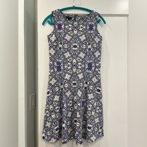 Talbots Edie Medallion Print Cotton Dress with pockets, size SP